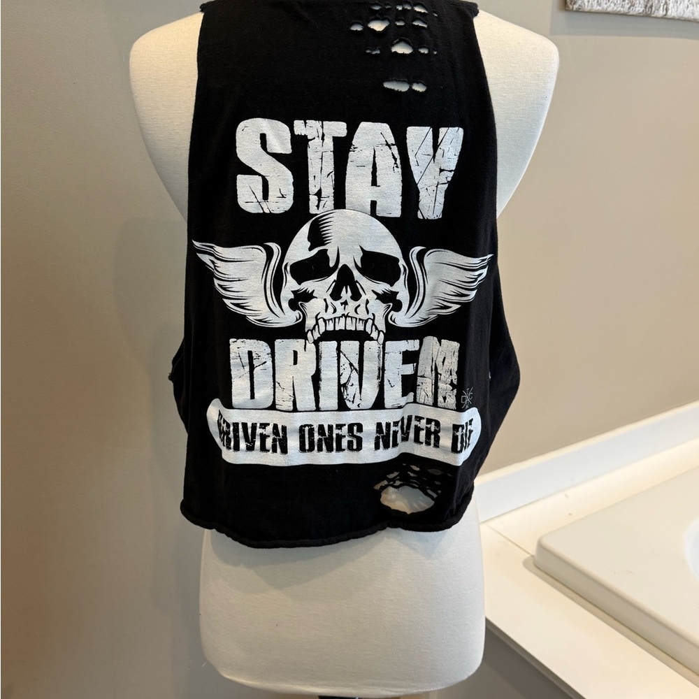 Stay Driven Black Muscle Tee - Graphic Women's Tank